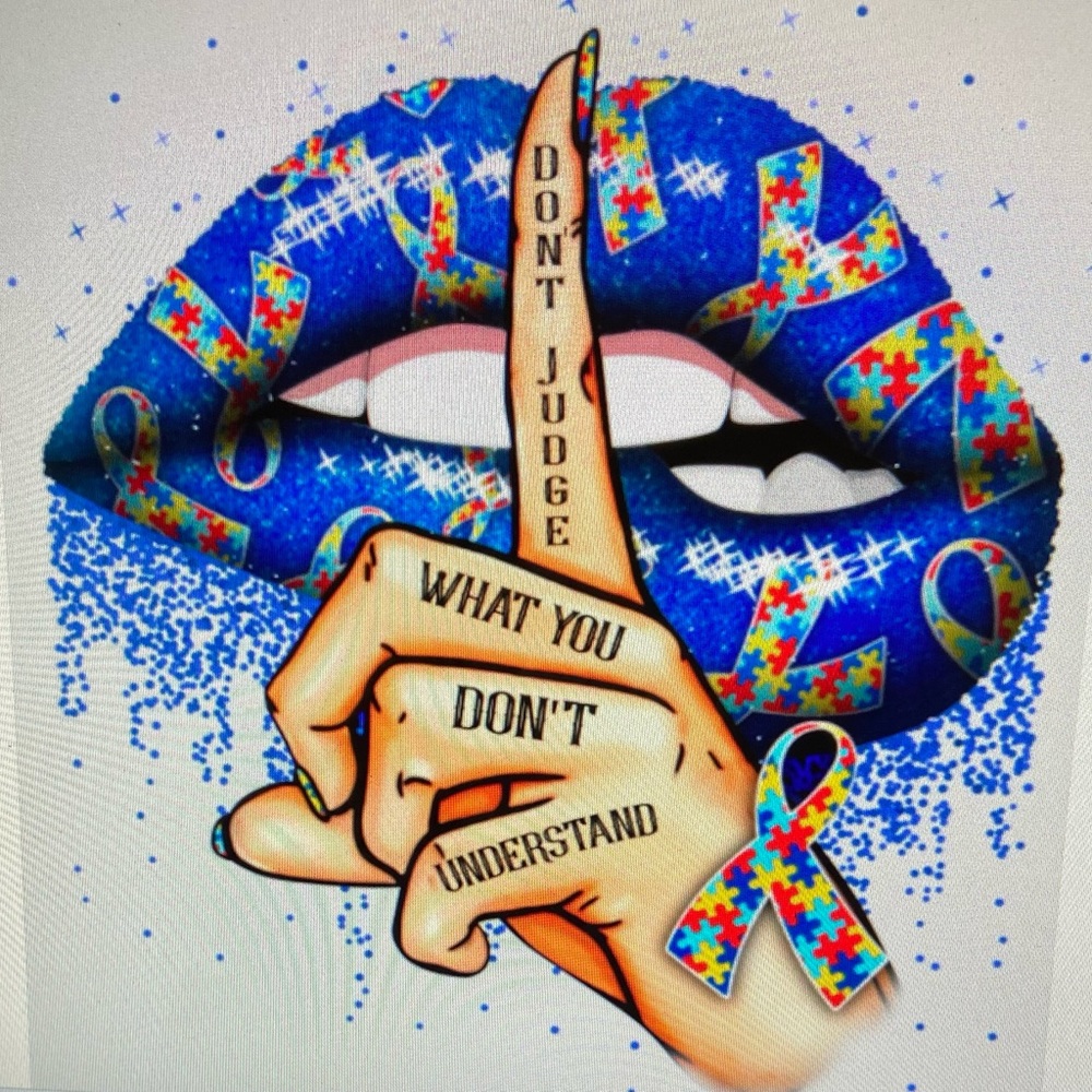 Autism t-shirt and (1)8.5x11 page of vinyl stickers (inspirational autism) NWT